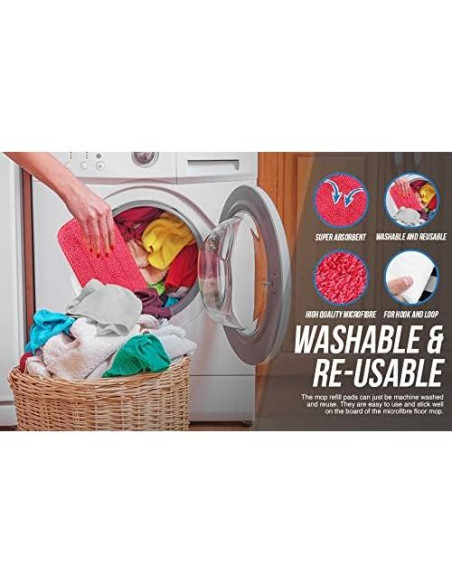 TreeLen 3 Paquetes Almohadillas Microfibra para Mopa 41.91x13.97cm TreeLen 3 Paquetes Almohadillas Microfibra para Mopa 41.91x13.97cm