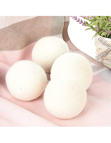Paquete de 6 Bolas de Secadora de Lana CCHONGCC 7 cm Blancas