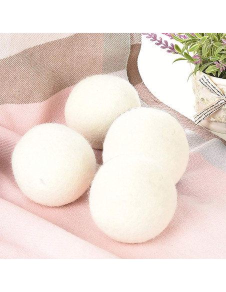 Paquete de 6 Bolas de Secadora de Lana CCHONGCC 7 cm Blancas Paquete de 6 Bolas de Secadora de Lana CCHONGCC 7 cm Blancas