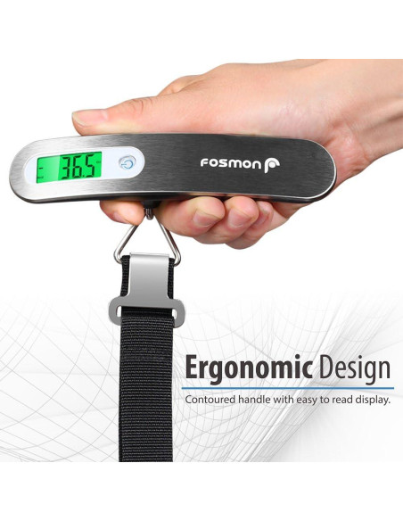 Báscula Digital de Equipaje Fosmon 50 kg Pantalla LCD Retroiluminada Báscula Digital de Equipaje Fosmon 50 kg Pantalla LCD Retroiluminada
