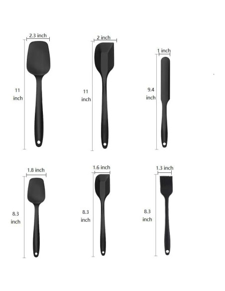 Set de 6 Espátulas de Silicona Neheewin Resistente al Calor Set de 6 Espátulas de Silicona Neheewin Resistente al Calor