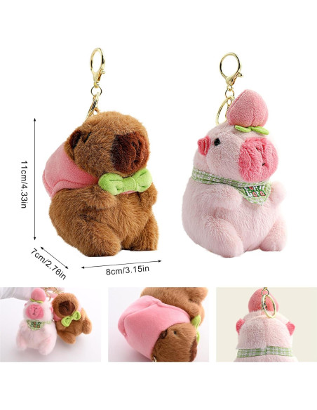 Llavero de Peluche Capibara Dexprosy - 2 Unidades Marrón Llavero de Peluche Capibara Dexprosy - 2 Unidades Marrón