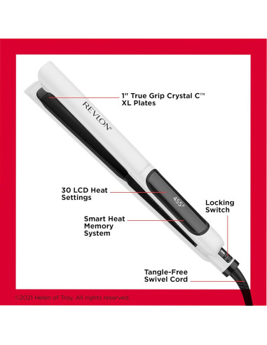 Plancha de Cabello Revlon Crystal C 2.54 cm Digital Cerámica