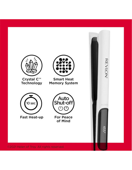 Plancha de Cabello Revlon Crystal C 2.54 cm Digital Cerámica Plancha de Cabello Revlon Crystal C 2.54 cm Digital Cerámica