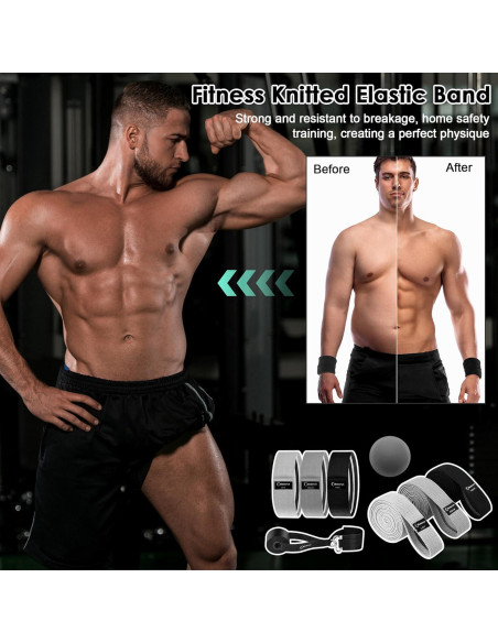 Bandas de Resistencia de Tela Goocrun - 3 Niveles, Antideslizante Bandas de Resistencia de Tela Goocrun - 3 Niveles, Antideslizante