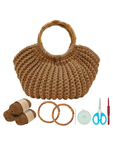 Kit de Bolsa de Crochet ACRNIGHEET para Principiantes Caramelo