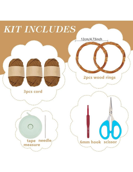 Kit de Bolsa de Crochet ACRNIGHEET para Principiantes Caramelo Kit de Bolsa de Crochet ACRNIGHEET para Principiantes Caramelo