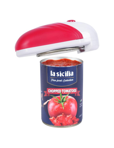 Abrelatas Eléctrico Harnyles Automático Rojo 170g Acero Inoxidable