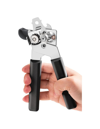 Abrelatas Manual COKORA Acero Inoxidable Negro Ergonómico