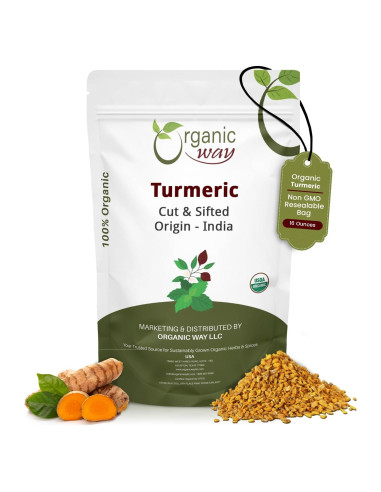 Raíz de Cúrcuma Orgánica Cortada 453g - Organic Way