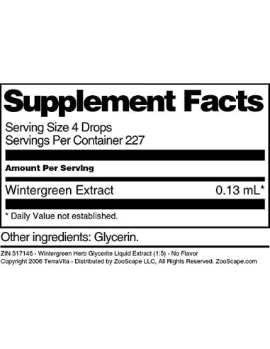 Extracto Líquido de Glicerina de Gaulteria TerraVita 28.35 g