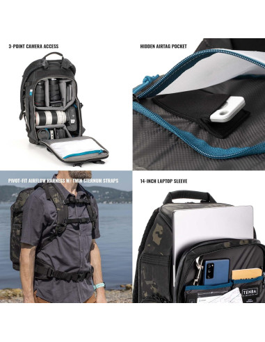 Mochila para Cámara Tenba Axis v2 20L Multicam Negro
