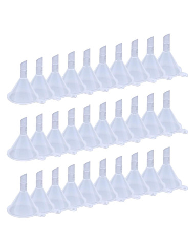 Embudo Plástico Mini Transparente Warmbuy - 30 Pack