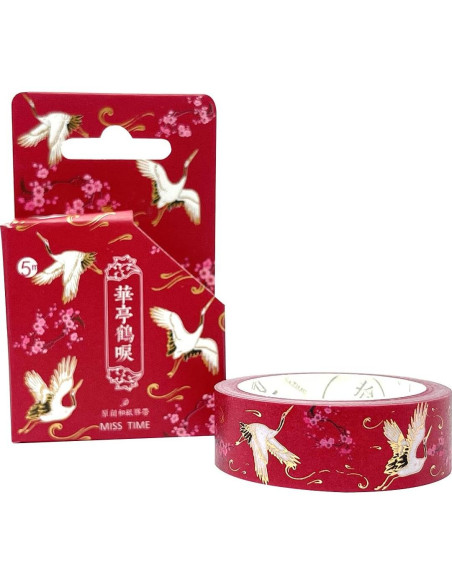 Cinta Washi Decorativa allydrew 15mm x 5M Grúas Rojas Cinta Washi Decorativa allydrew 15mm x 5M Grúas Rojas