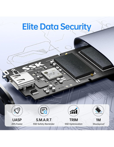 SSD Externo SSK 1TB USB 3.2 Gen2x2 hasta 2000MB/s Plata
