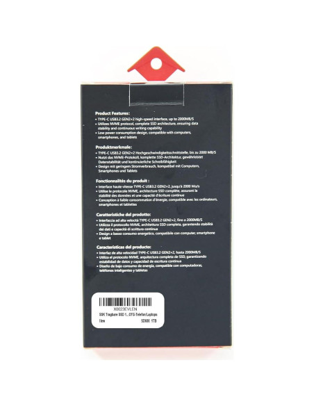SSD Externo SSK 1TB USB 3.2 Gen2x2 hasta 2000MB/s Plata SSD Externo SSK 1TB USB 3.2 Gen2x2 hasta 2000MB/s Plata