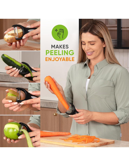 Pelador de Verduras Giratorio y en Y Spring Chef - Acero Inoxidable Pelador de Verduras Giratorio y en Y Spring Chef - Acero Inoxidable