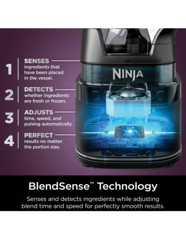 Licuadora Ninja Detect Power 1800W + Procesador 64oz Negro