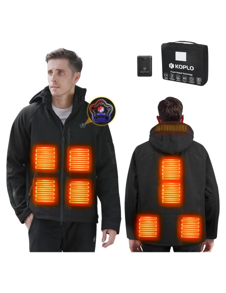 Chaqueta Térmica KOPLO Impermeable para Hombres 14400mAh Chaqueta Térmica KOPLO Impermeable para Hombres 14400mAh