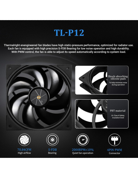 Enfriador AIO Thermalright FW360 Black 360mm con Pantalla LCD Enfriador AIO Thermalright FW360 Black 360mm con Pantalla LCD