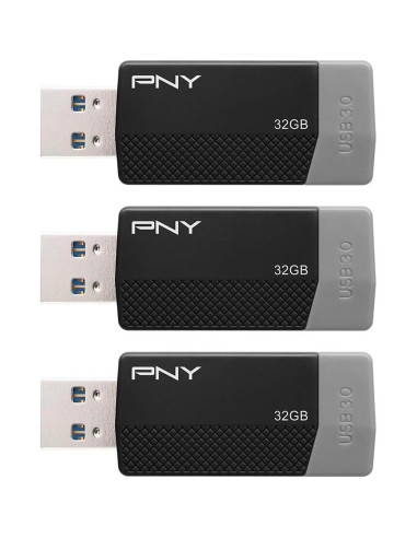 Pendrive PNY Elite Edge 32GB USB 3.0 Negro - 3 Unidades