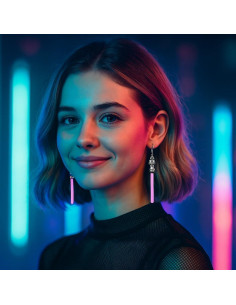 Pendientes Colgantes Sable de Luz Verde Star Wars 7.5 cm 2