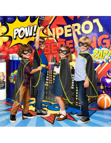 Conjunto de Capas y Máscaras de Superhéroe D.Q.Z 16 Piezas