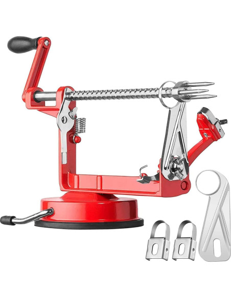 Pelador Cortador Descorazonador de Manzanas Femedo Rojo Acero Inoxidable Pelador Cortador Descorazonador de Manzanas Femedo Rojo Acero Inoxidable
