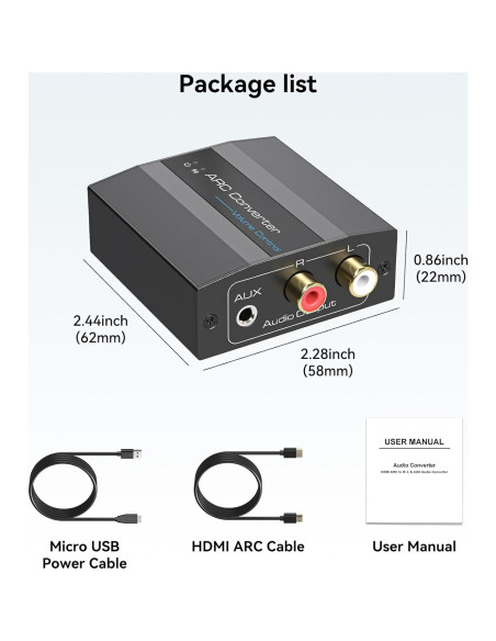 Adaptador HDMI ARC 4K 60Hz XPTSFDU con Audio L/R y 3.5mm Adaptador HDMI ARC 4K 60Hz XPTSFDU con Audio L/R y 3.5mm