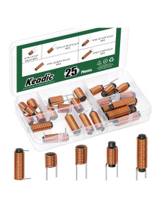 Kit de 25 Inductores de Ferrita Keadic - 5 Tamaños 0.8 a 10.1H