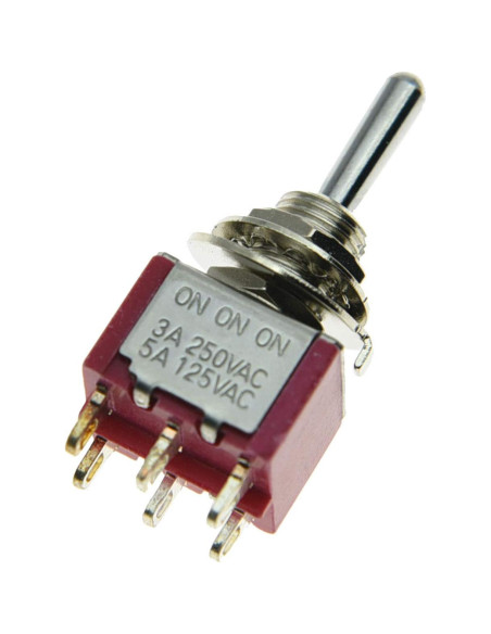 Interruptor Mini Toggle SALECOM 3 Posiciones ON/ON/ON 6 Pin Interruptor Mini Toggle SALECOM 3 Posiciones ON/ON/ON 6 Pin