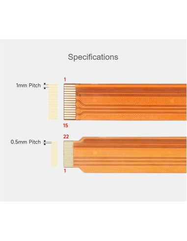Cable flexible CSI FPC Waveshare 300 mm 22 a 15 pines para Raspberry Pi 5