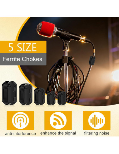 Chokes de Ferrita Windspeed 25 Pcs para Cable 3.5mm a 13mm