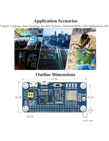 Módulo GPS HAT L76K UeeKKoo para Raspberry Pi y Jetson Nano