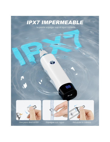 Recortador de Vello Nasal y Auricular Ginity 2025 LED IPX7