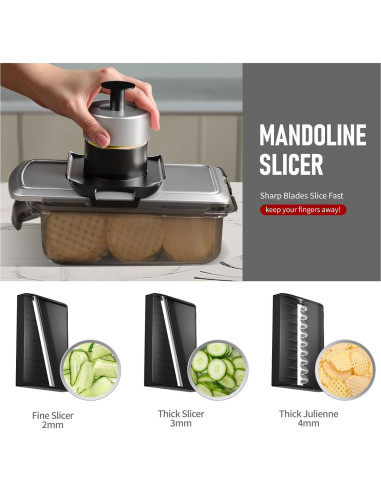 Cortador de Verduras 12 en 1 LUSVNEX Acero Inoxidable Multifuncional