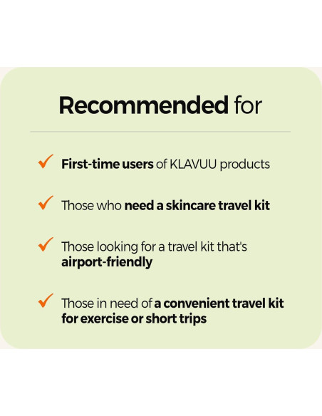Kit de Viaje KLAVUU - Cuidado de Piel Coreano 4 Pasos Vegano Kit de Viaje KLAVUU - Cuidado de Piel Coreano 4 Pasos Vegano