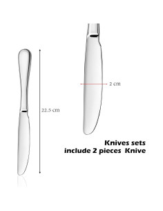 Juego de cuchillos de cena ATB de acero inoxidable - 6 piezas 2