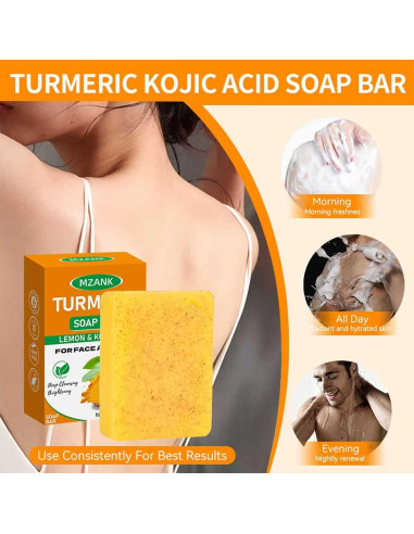 Jabón Aclarante de Cúrcuma MZANK - 100g para Manchas Oscuras