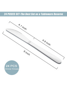 Juego de Cuchillos de Cena Gymdin 24 Piezas Acero Inoxidable 2