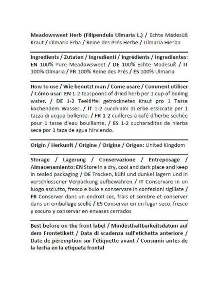 Té de Hierbas Embajada de Salud Hierba de Reina de los Prados 50g Té de Hierbas Embajada de Salud Hierba de Reina de los Prados 50g