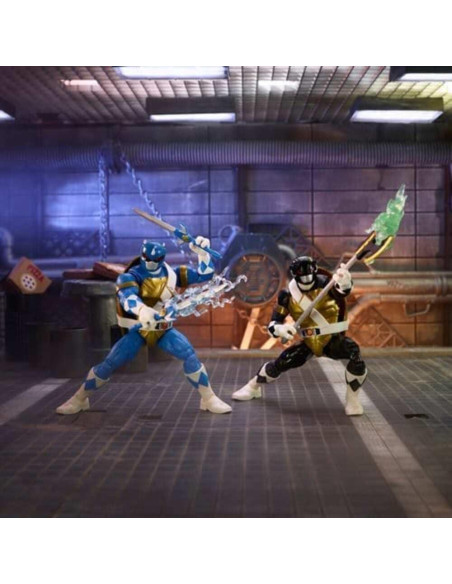 Figuras de Acción Power Rangers X TMNT Donatello y Leonardo Figuras de Acción Power Rangers X TMNT Donatello y Leonardo