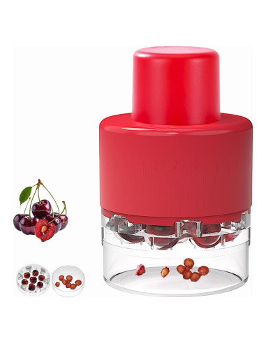 Deshuesador de Cerezas Honbuty Acero Inoxidable Rojo Vino