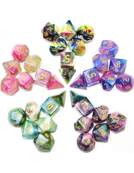 Conjunto de Dados Poliedricos 5x7 SmartDealsPro para DND RPG Conjunto de Dados Poliedricos 5x7 SmartDealsPro para DND RPG