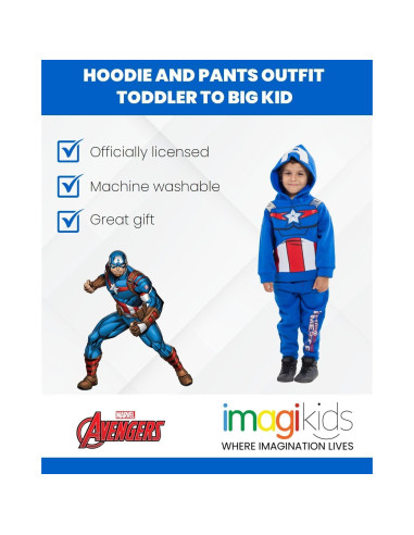 Conjunto sudadera y jogger Marvel Avengers para niños 2T-20