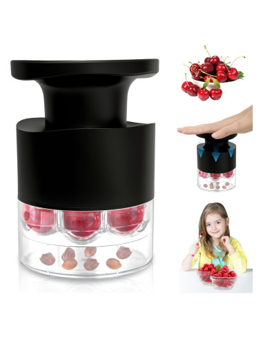 Deshuesador de Cereza Tenlary 7-en-1 con Protector Salpicaduras