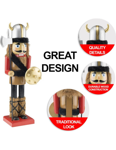 Cascanueces de Madera Vikingo 35 cm Clever Creations