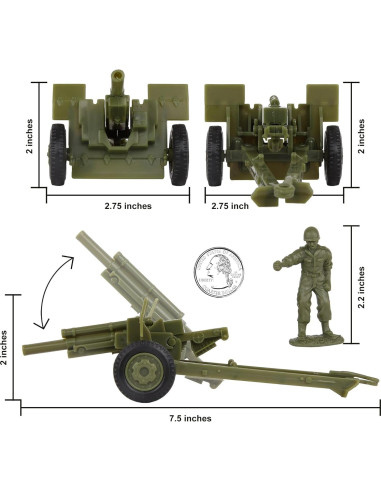 Juego de Soldados BMC CTS WW2 Artillería Howitzer Verde OD
