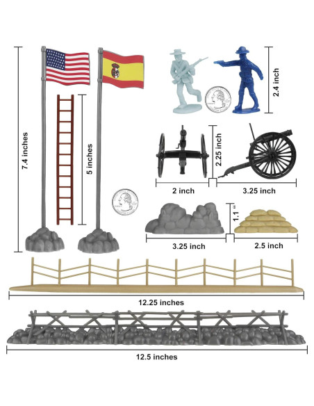 Juego de Soldados de Plástico BMC San Juan Hill 102 Piezas Juego de Soldados de Plástico BMC San Juan Hill 102 Piezas