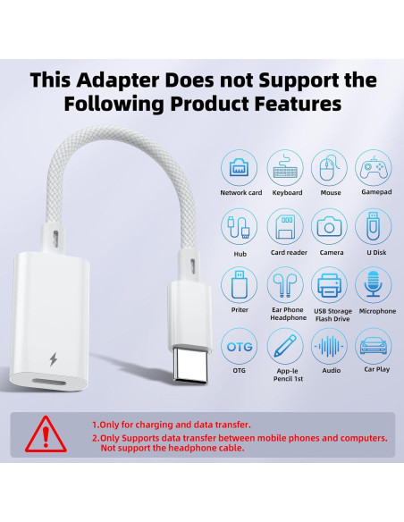Adaptador Lightning a USB C Vcddom 2 Pack Carga Rápida Adaptador Lightning a USB C Vcddom 2 Pack Carga Rápida